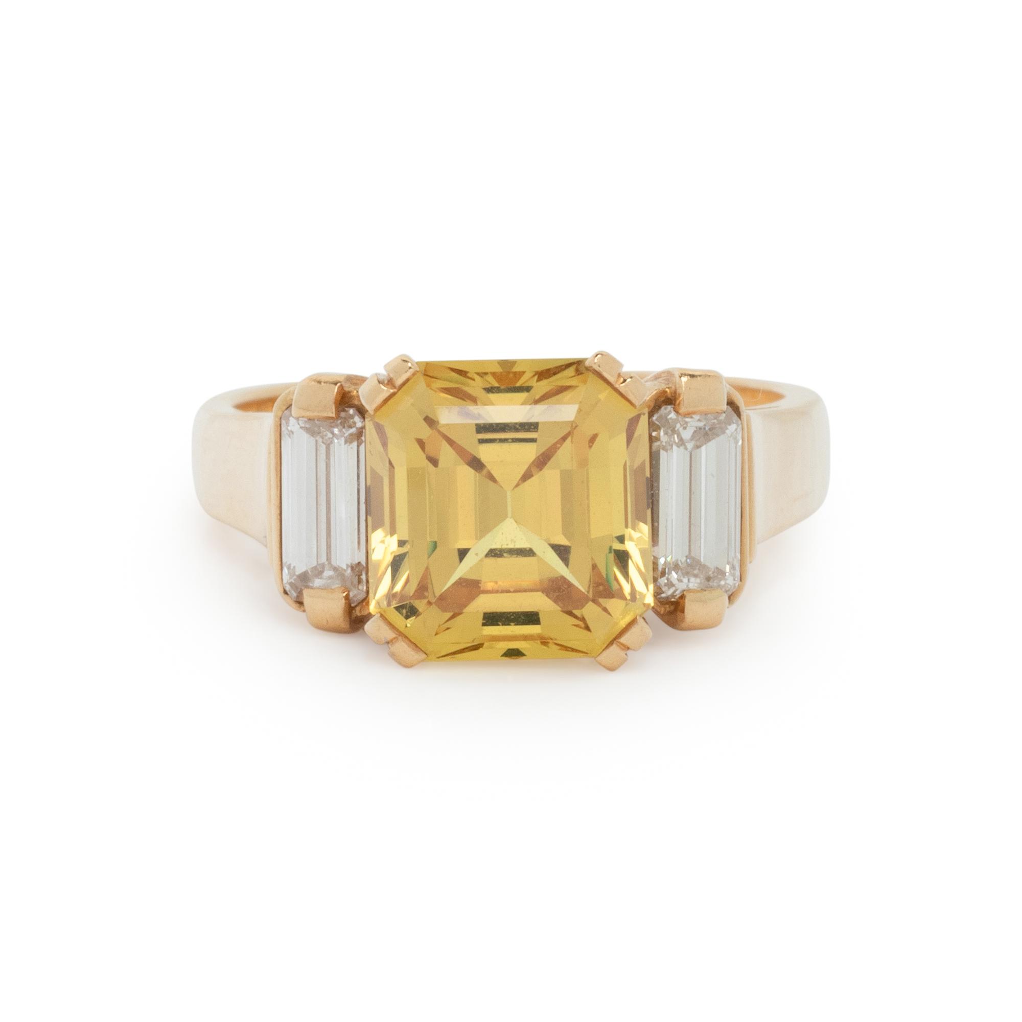 YELLOW SAPPHIRE AND DIAMOND RING