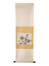 Two Chinese Hanging Scrolls Depicting Flowers and Plants