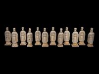 A Set of Twelve Chinese Pottery 'Zodiac' Figures, Ming Dynasty 明 陶加彩十二生肖俑一組