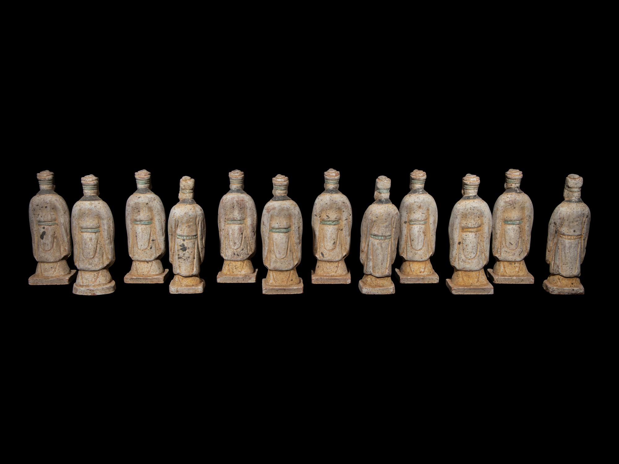 A Set of Twelve Chinese Pottery 'Zodiac' Figures, Ming Dynasty 明 陶加彩十二生肖俑一組