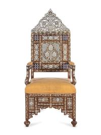 A Syrian Mother of Pearl Inlaid Armchair