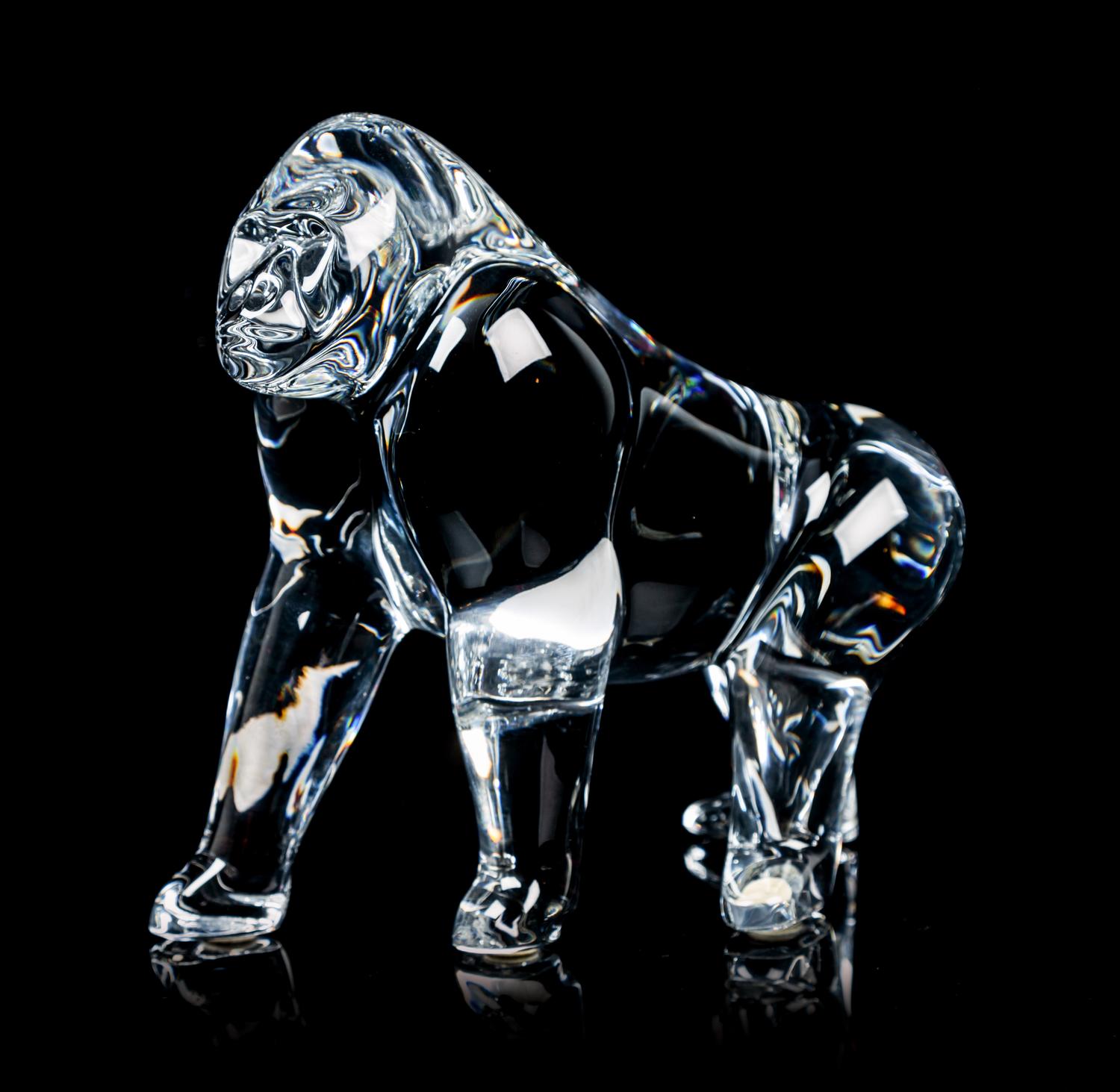 A Baccarat Ape Height 6 1/4 inches.