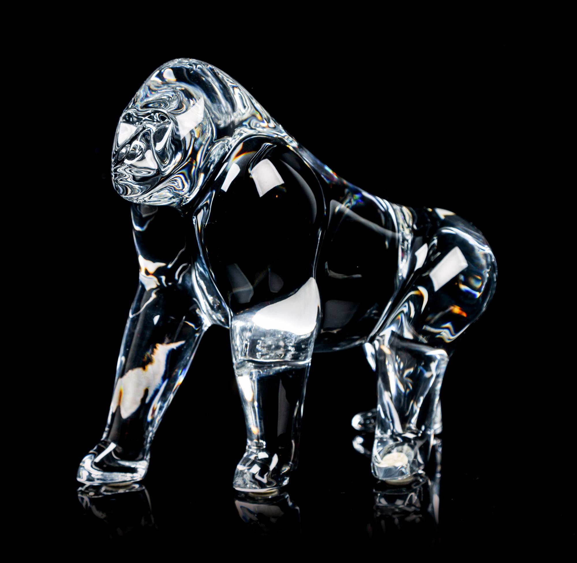 A Baccarat Ape Height 6 1/4 inches.