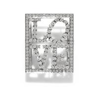 PLATINUM AND DIAMOND 'LOVE' PIN