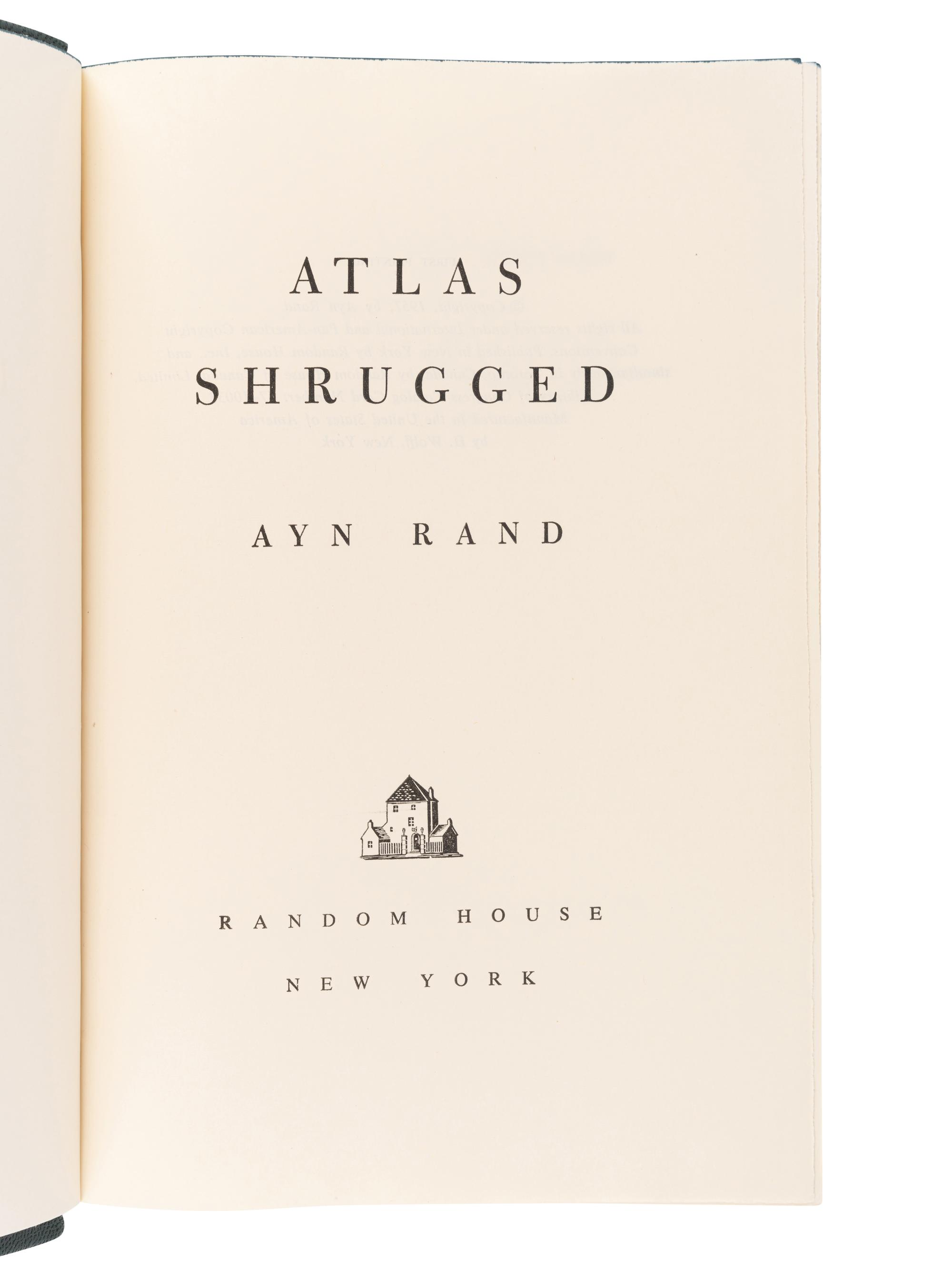 RAND, Ayn (1905-1982). Atlas Shrugged. New York: Random House, 1957.