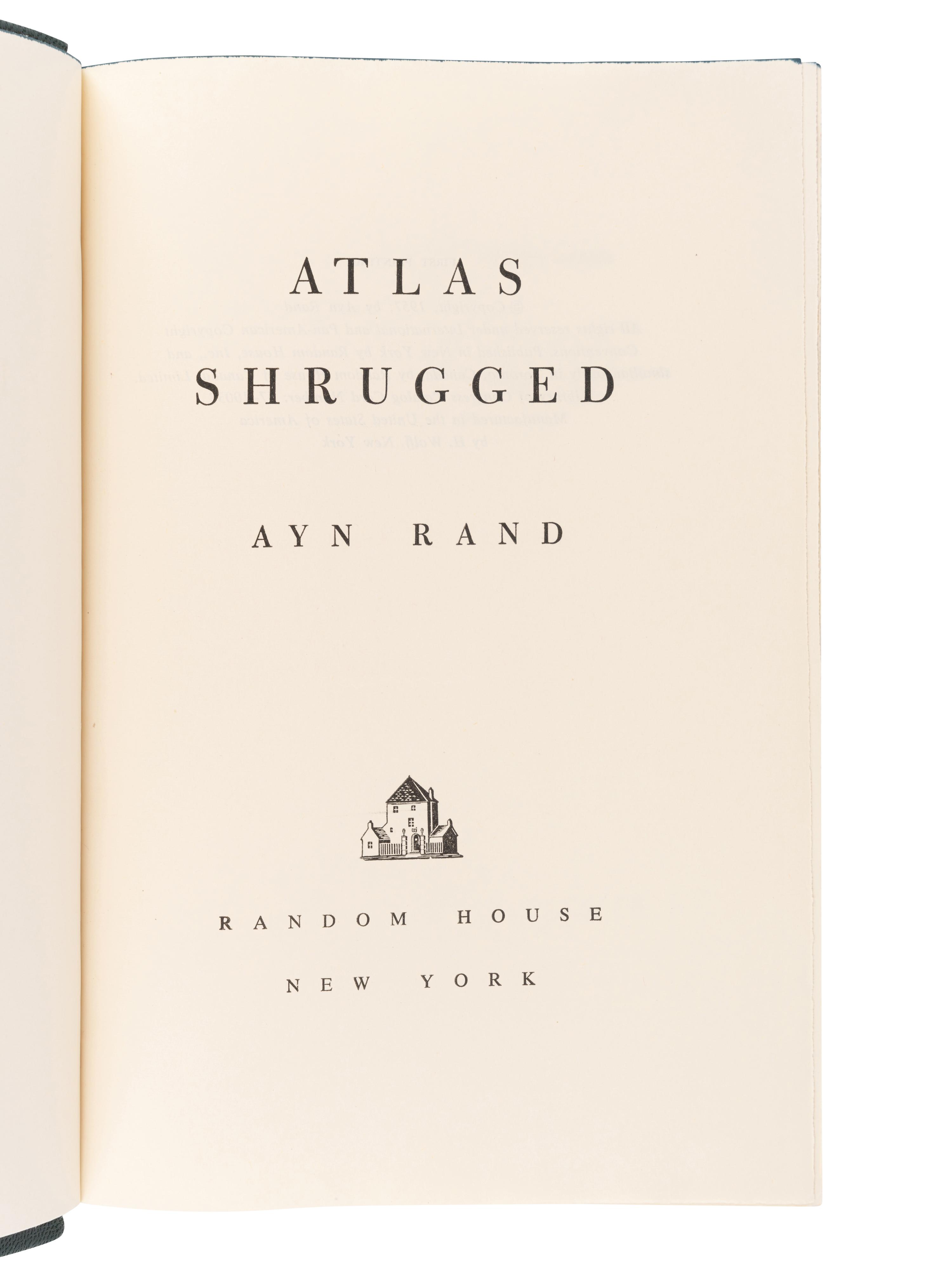 RAND, Ayn (1905-1982). Atlas Shrugged. New York: Random House, 1957.