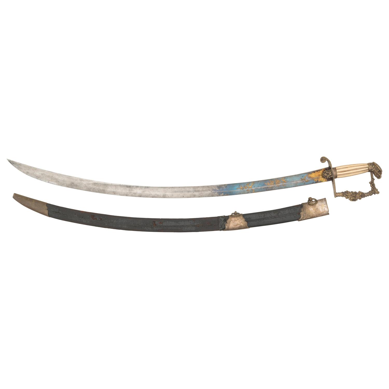 Windmann Style Eagle Head Officers Sword with Silvered Rococo Style Guard