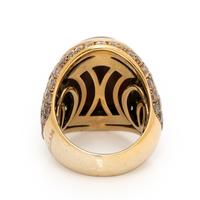 Sillam, Brown Moonstone, Colored Diamond, and Rose Gold Ring