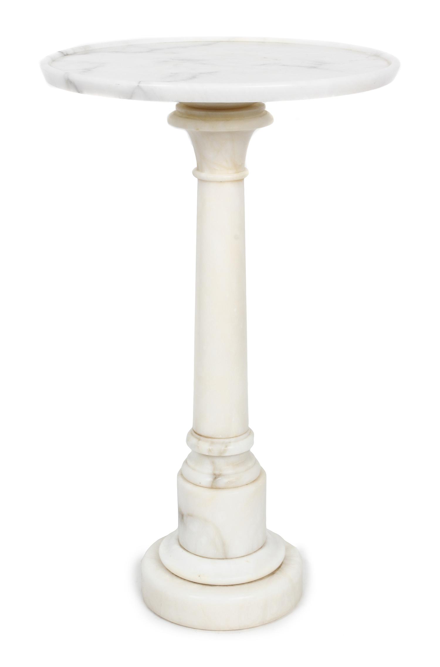 A Marble Side Table Height 17 3/4 inches.