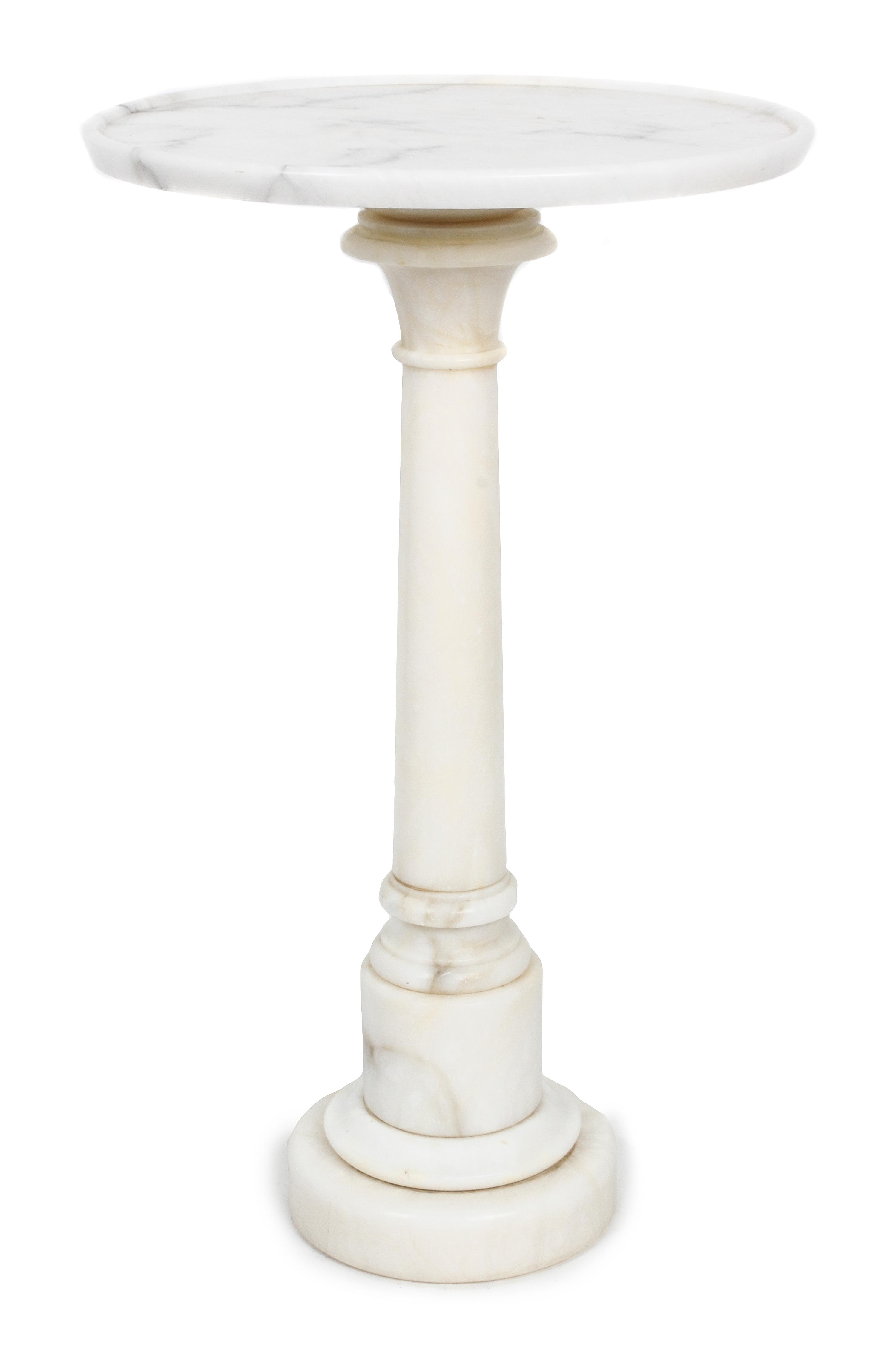A Marble Side Table Height 17 3/4 inches.