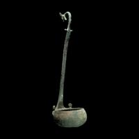 A Roman Bronze Ladle with Panther Handle