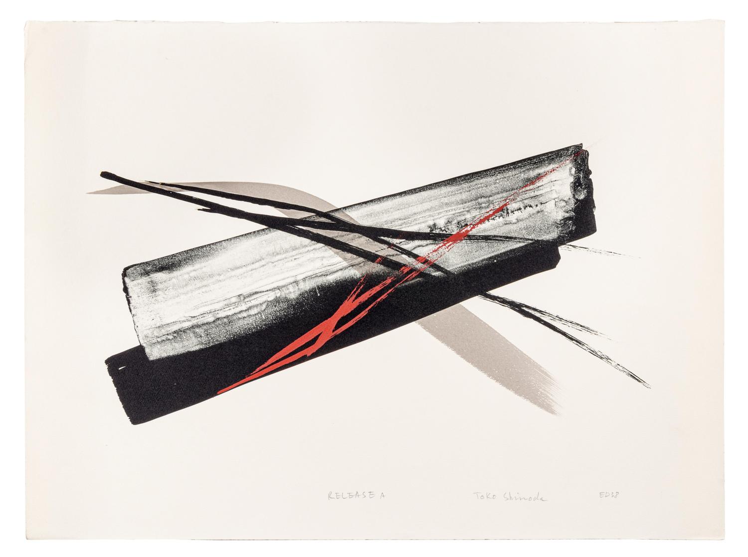 A group of three prints ( Encounter A, For Thee L, and Release A )