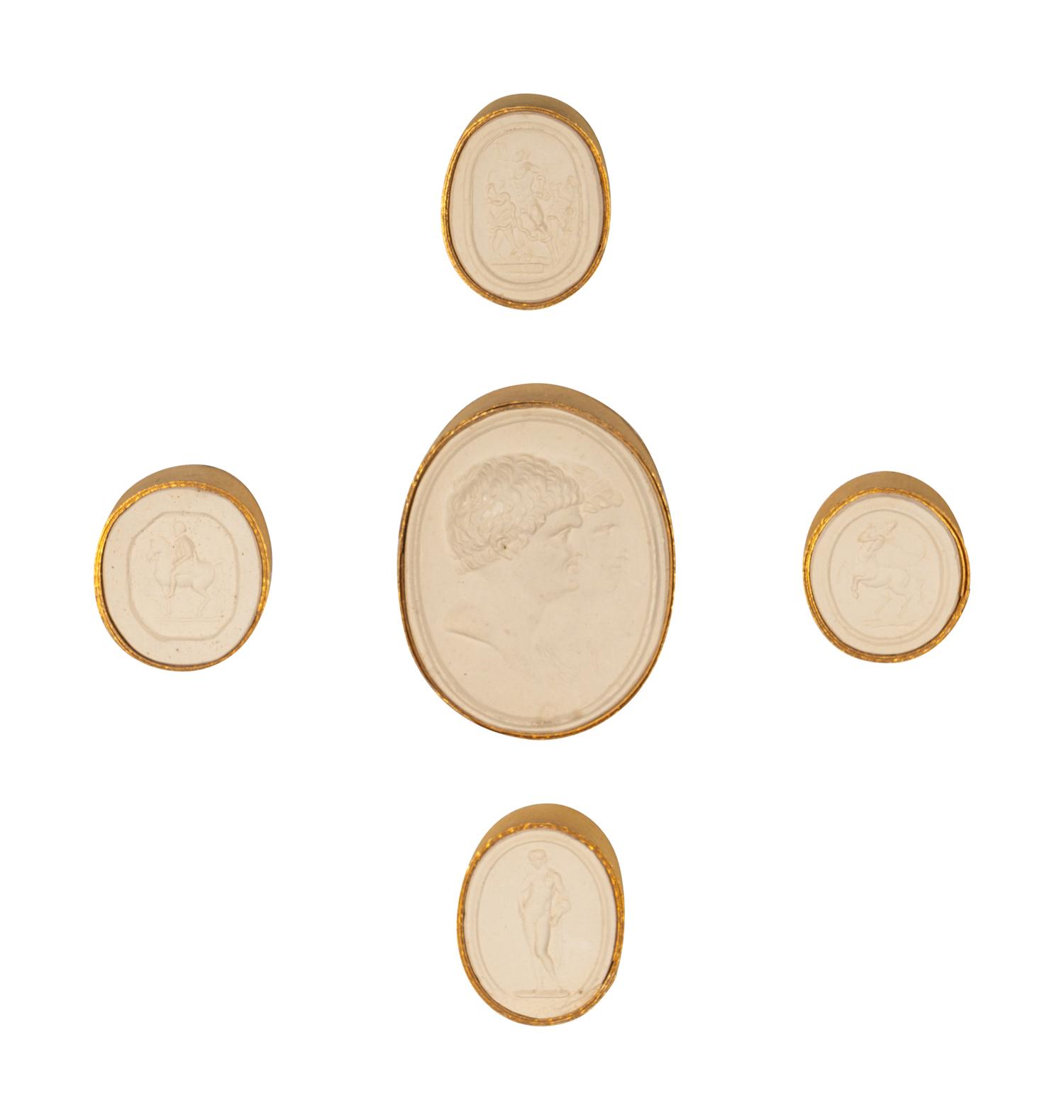 Sixteen Framed Groups of Grand Tour Plaster Intaglios