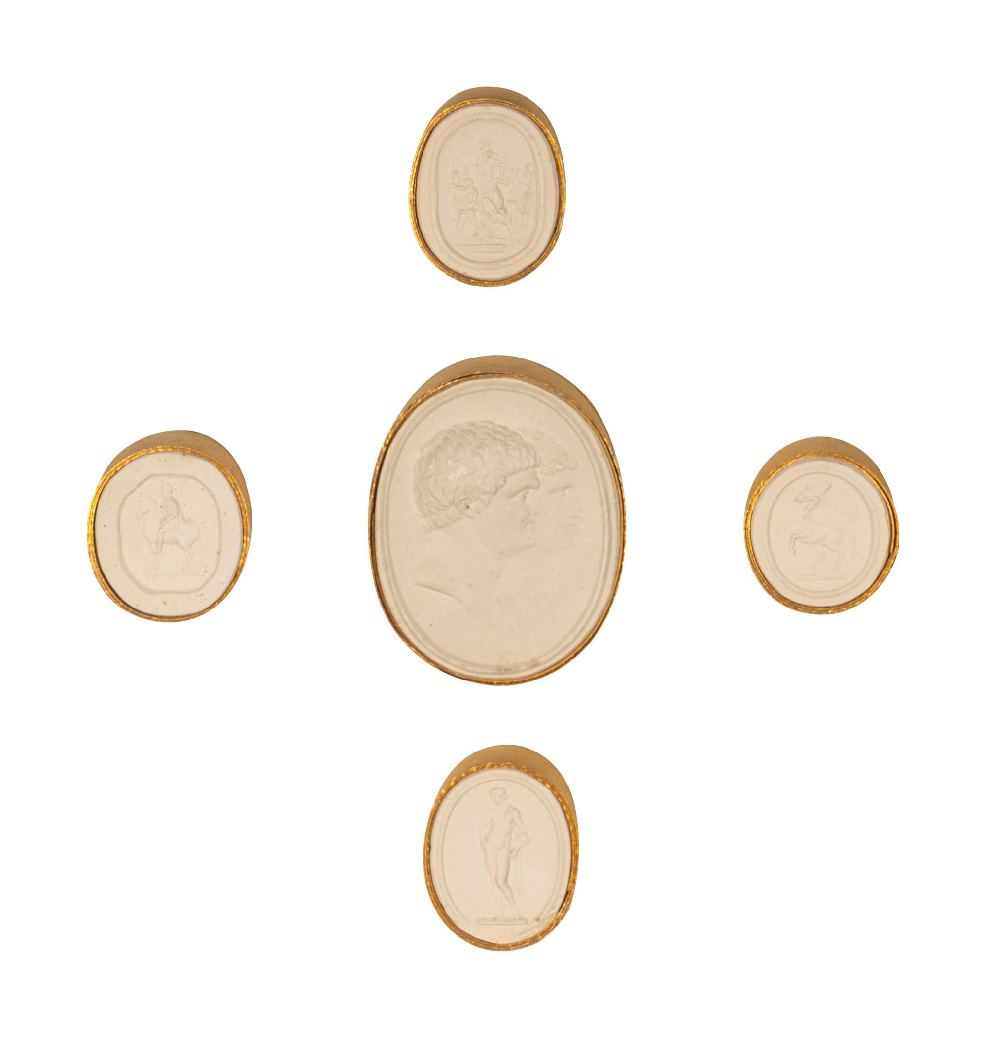 Sixteen Framed Groups of Grand Tour Plaster Intaglios