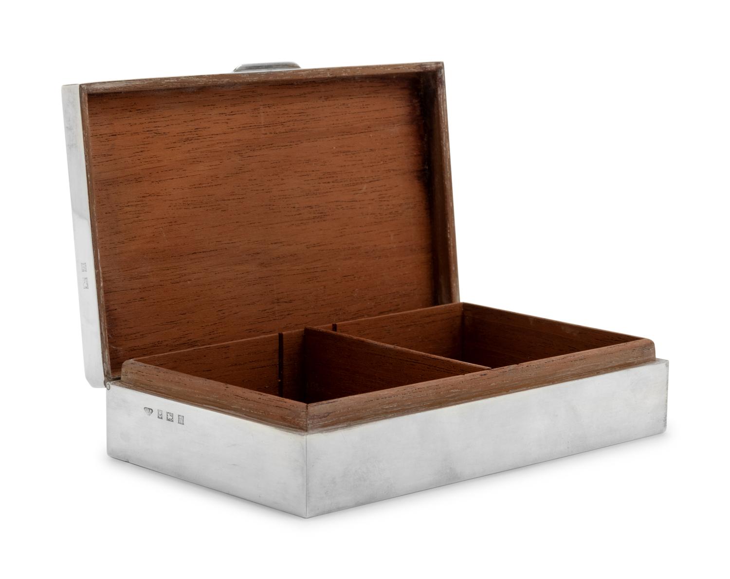 A Silver Cigarette Box and a Silver Cigarette Case