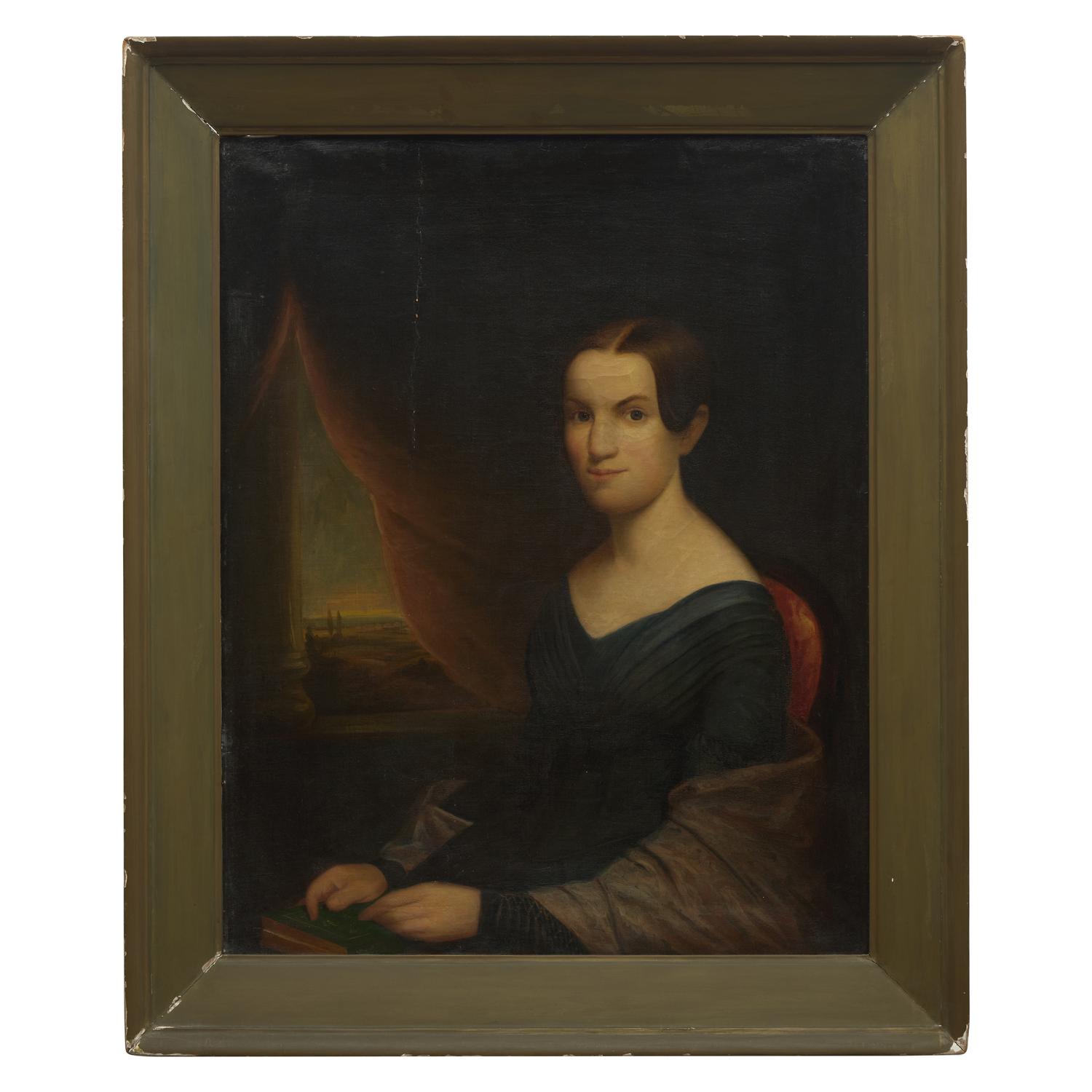 American School 19th Century, A Portrait of a Seated Young Lady