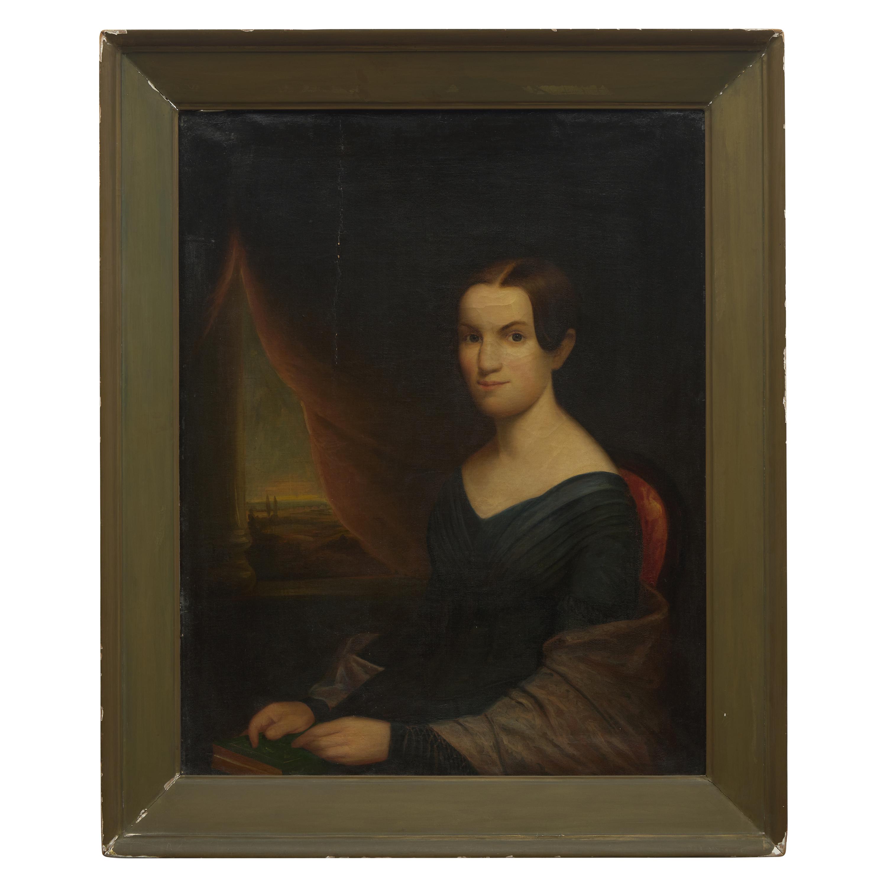 American School 19th Century, A Portrait of a Seated Young Lady