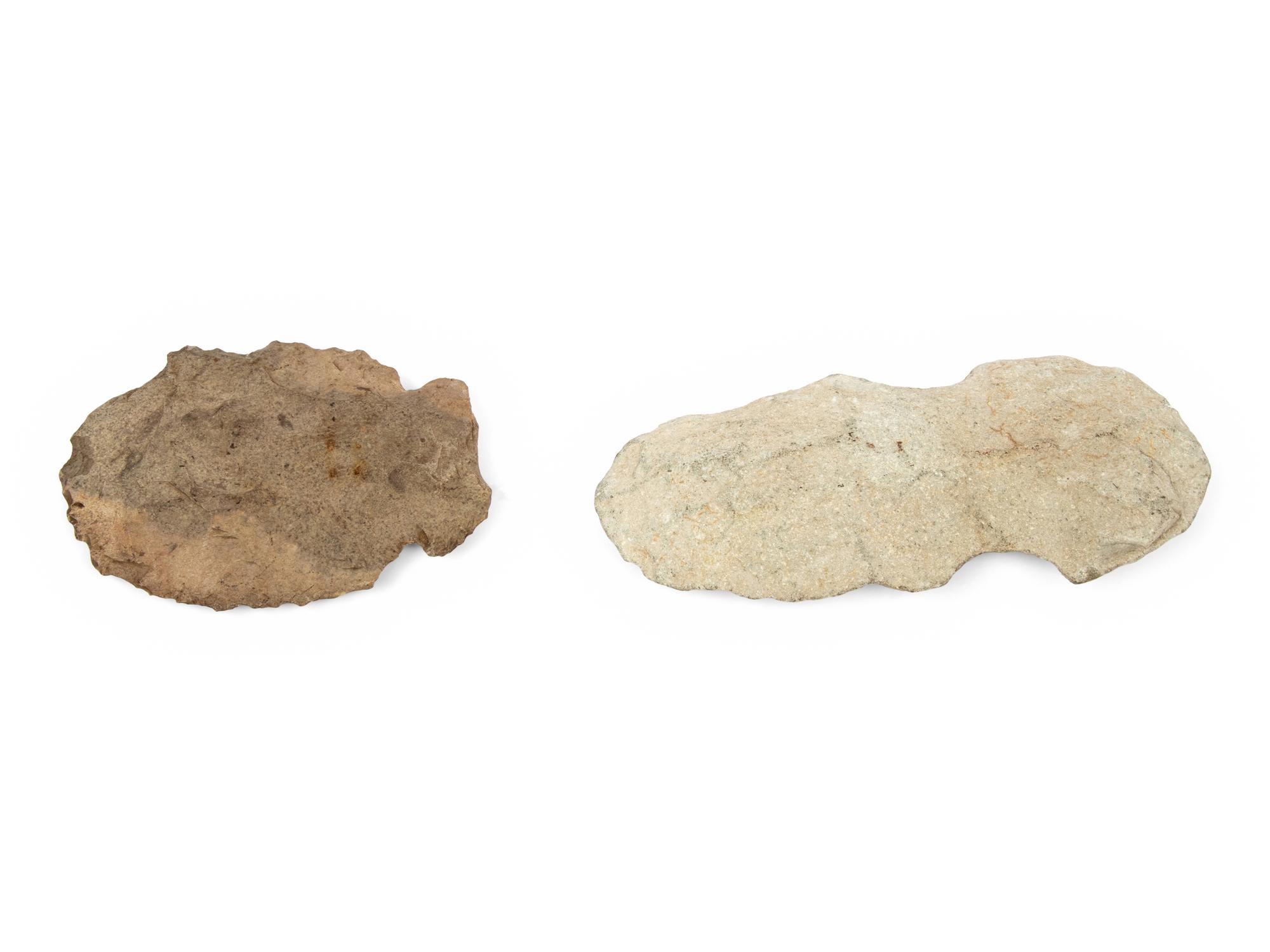 Two Acheulean Stone Handaxes
