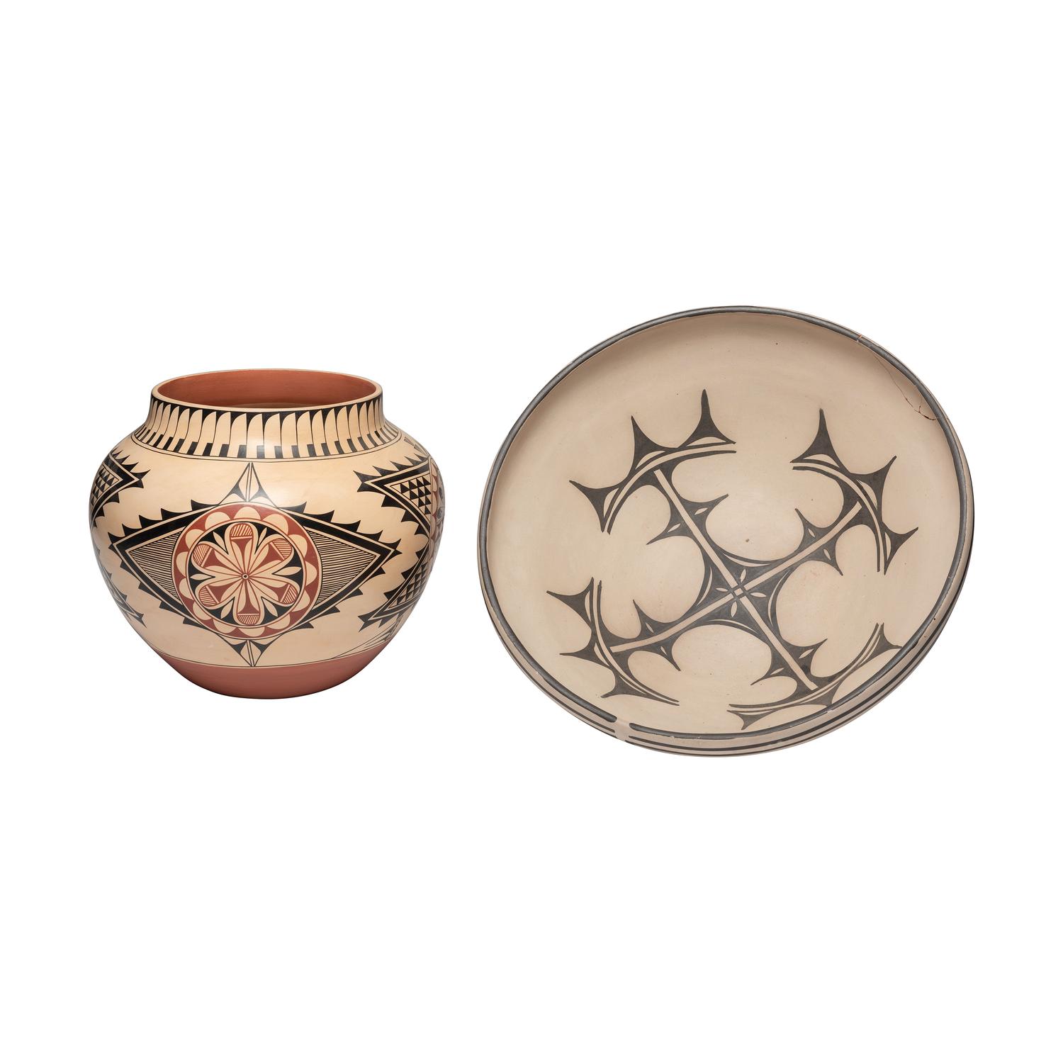 Group of Large Jemez and Kewa Pottery