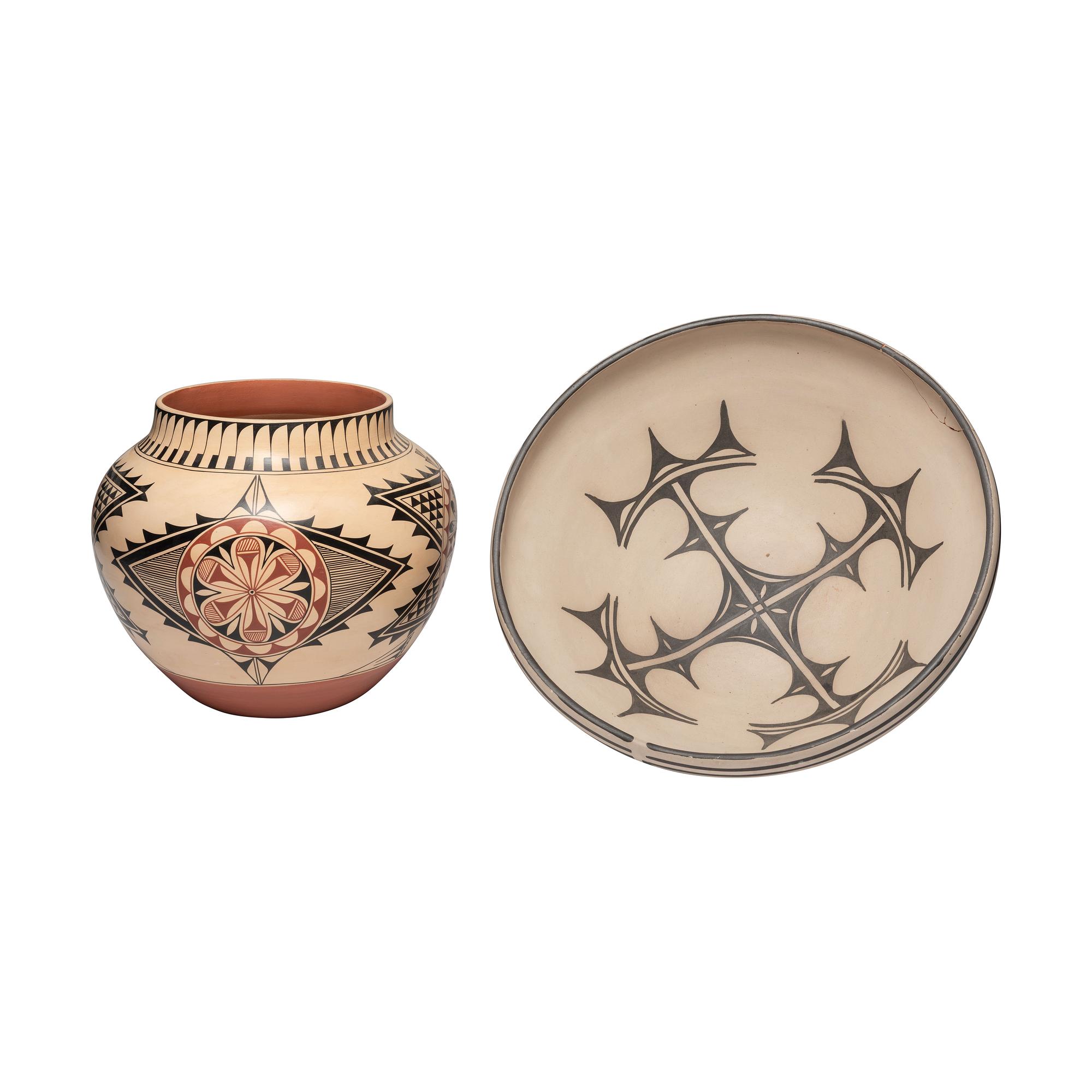 Group of Large Jemez and Kewa Pottery