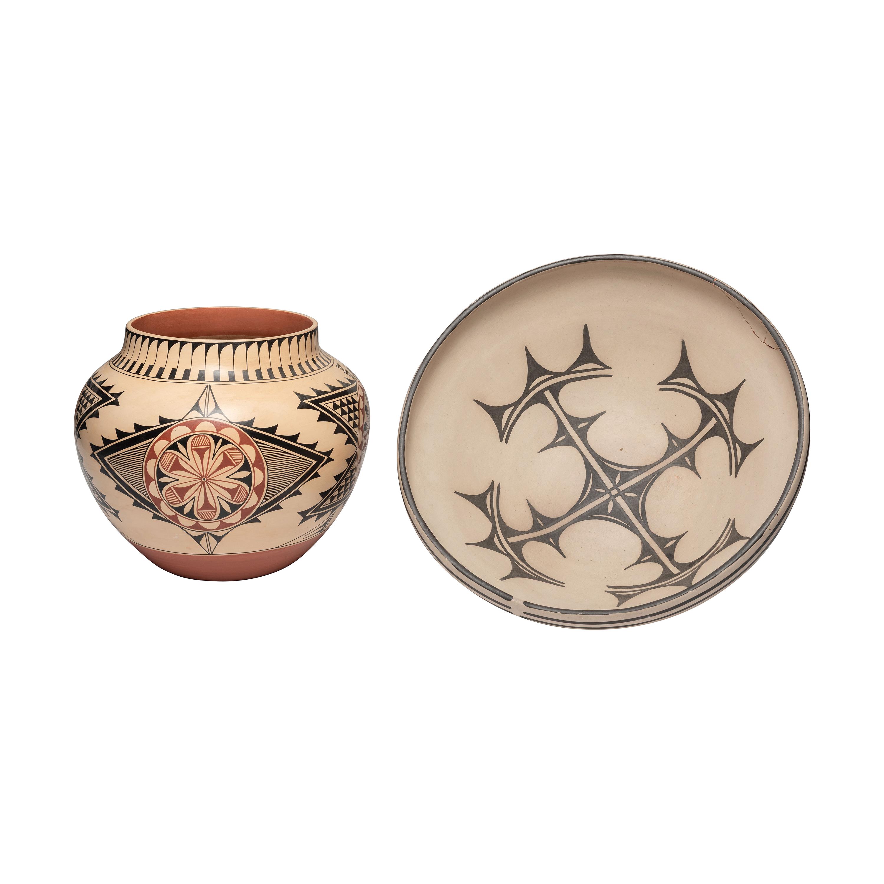Group of Large Jemez and Kewa Pottery