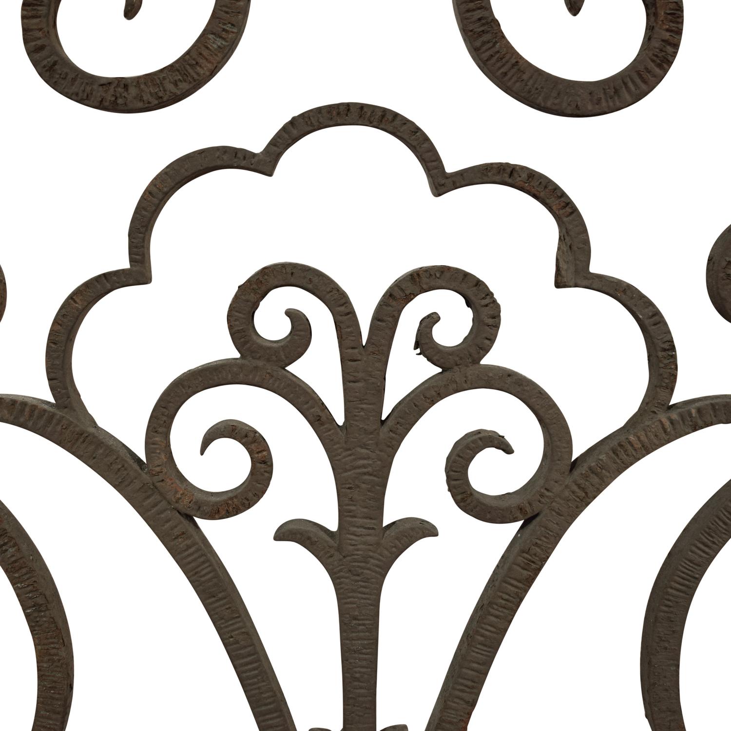 A Wrought Iron Panel 62.75" W x 1" D x 46.5" H — United States, Circa 1900