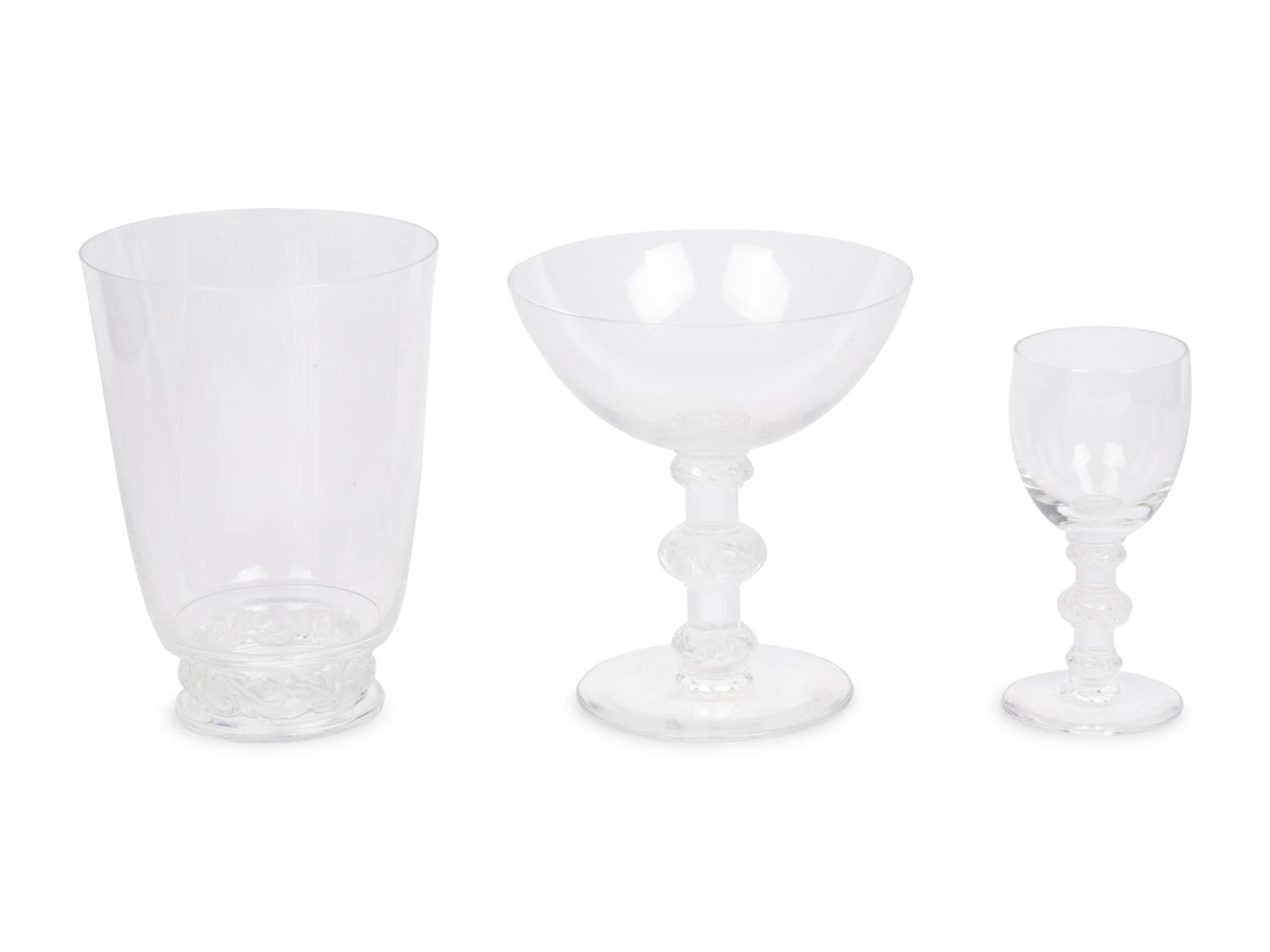 A Lalique Saint Hubert Stemware Service