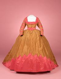 Silk Taffeta Three-Piece Evening Dress, 1860s