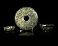 Three Chinese Spinach Jade Articles