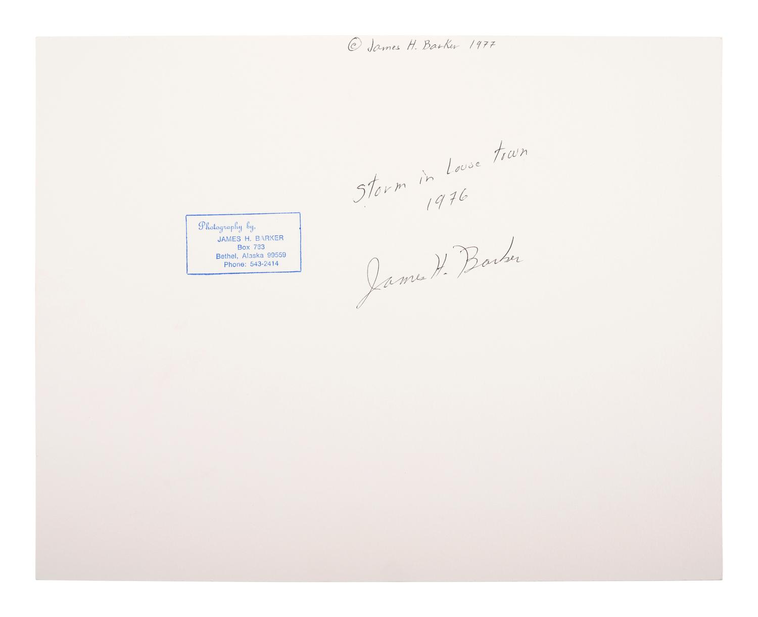 BARKER, James H., photographer. Kuskokwim: An Alaskan Portfolio . [Bethel, AK]: James H. Barker, 1977.