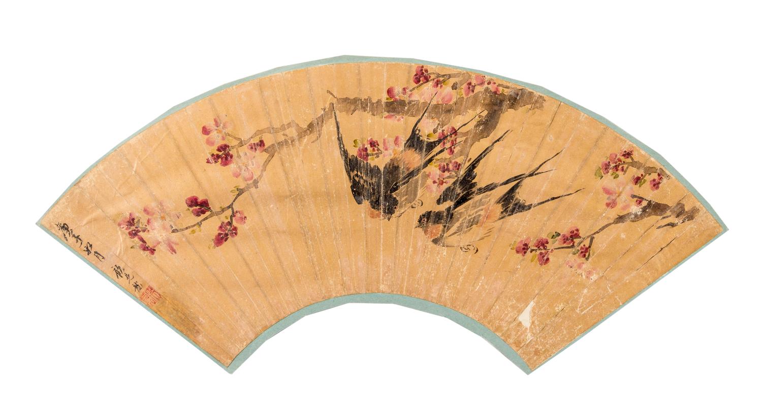 Gu Jianlong, (1606-1687), Prunus Blossoms and Swallows
