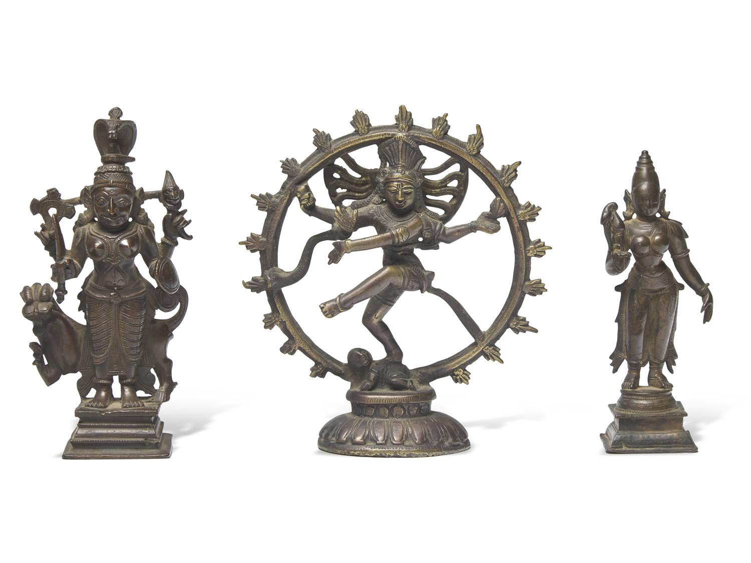 Three Indian Bronze Figures of Deities