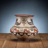 San Ildefonso Polychrome Pottery Olla, with Lizards