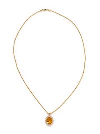 COLLECTION OF YELLOW GOLD, DIAMOND AND CITRINE PENDANTS/NECKLACES