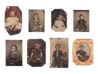 [EARLY PHOTOGRAPHY]. 50+ tintypes of children and families, incl. African American child.