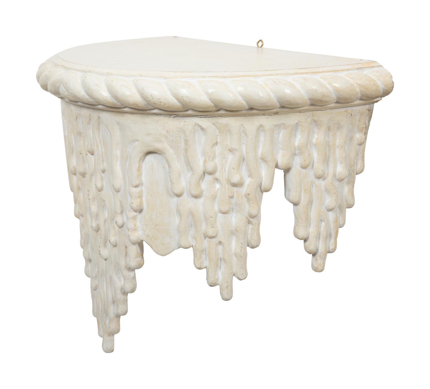 A Pair of White Painted Grotto Style Wall Brackets