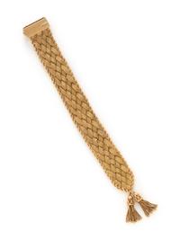 YELLOW GOLD AND DIAMOND TASSEL BRACELET