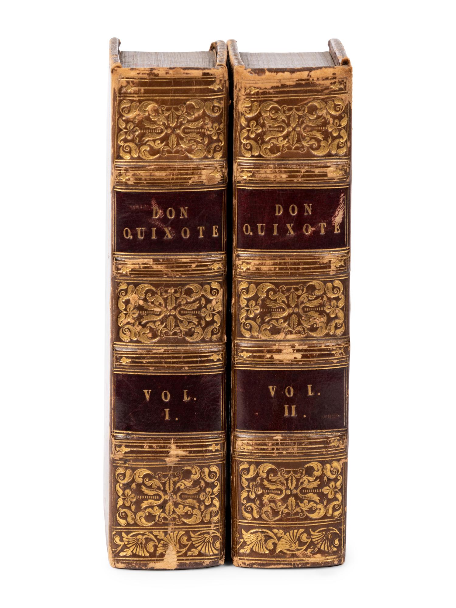 [DON QUIXOTE, in English] -- CERVANTES SAAVEDRA, Miguel de (1547-1616). The Life & Exploits of Don Quixote, de la Mancha or The History and Adventures of the Renowned Don Quixote: From the Spanish of Miguel De Cervantes Saavedra by T. Smollett, M.D. to which is prefixed, some Account of the Author’s life. In Two volumes. Tobias Smollett, translator. London: J.F. Dove for J. Waller, 1818.