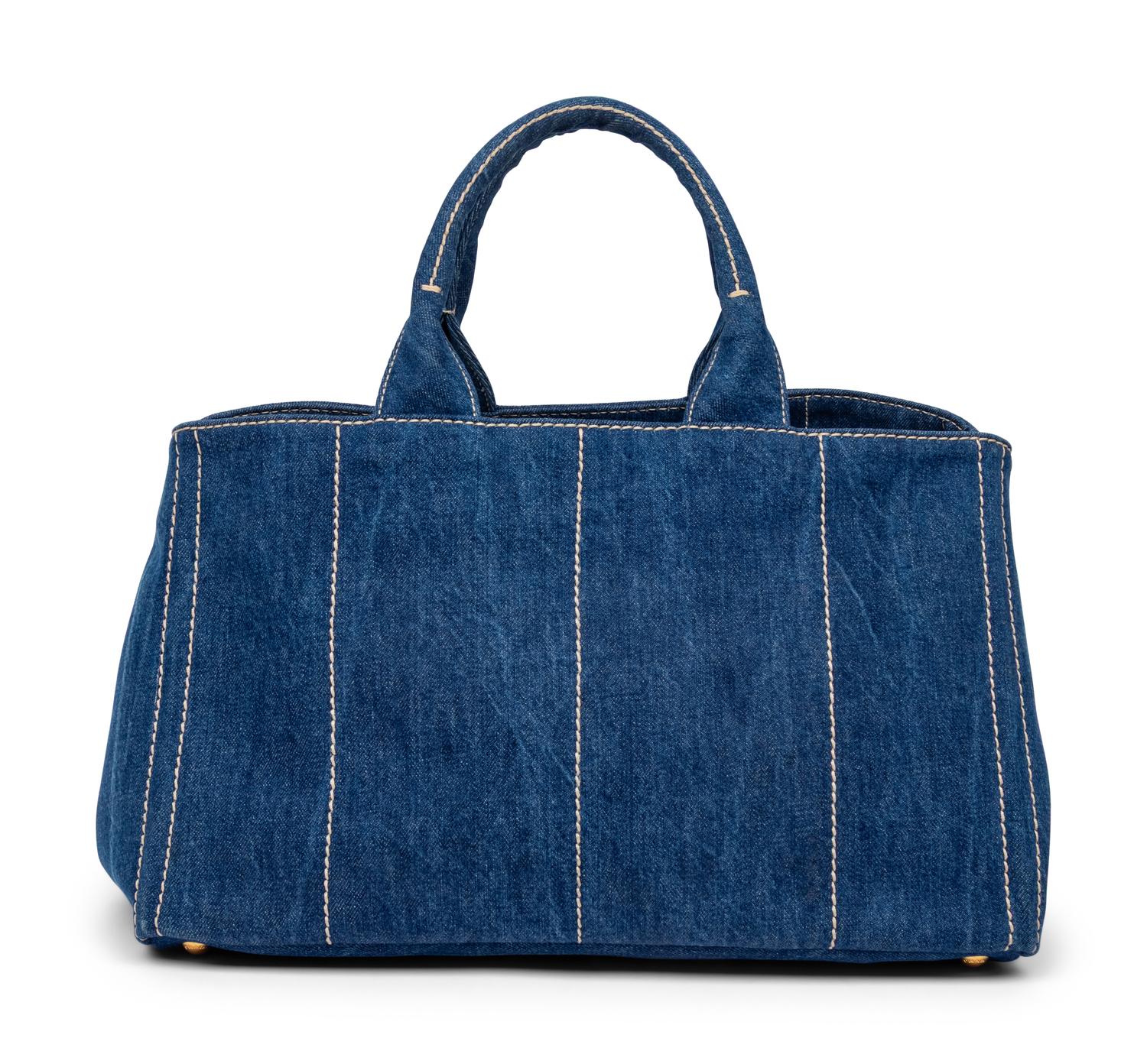 Prada, Denim Logo Tote