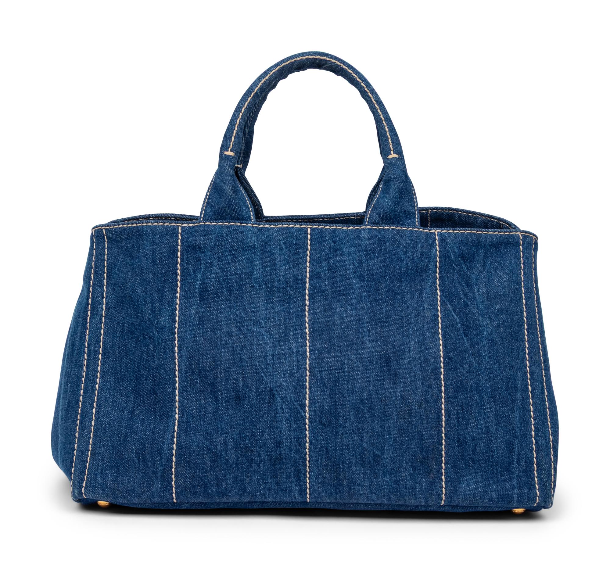 Prada, Denim Logo Tote