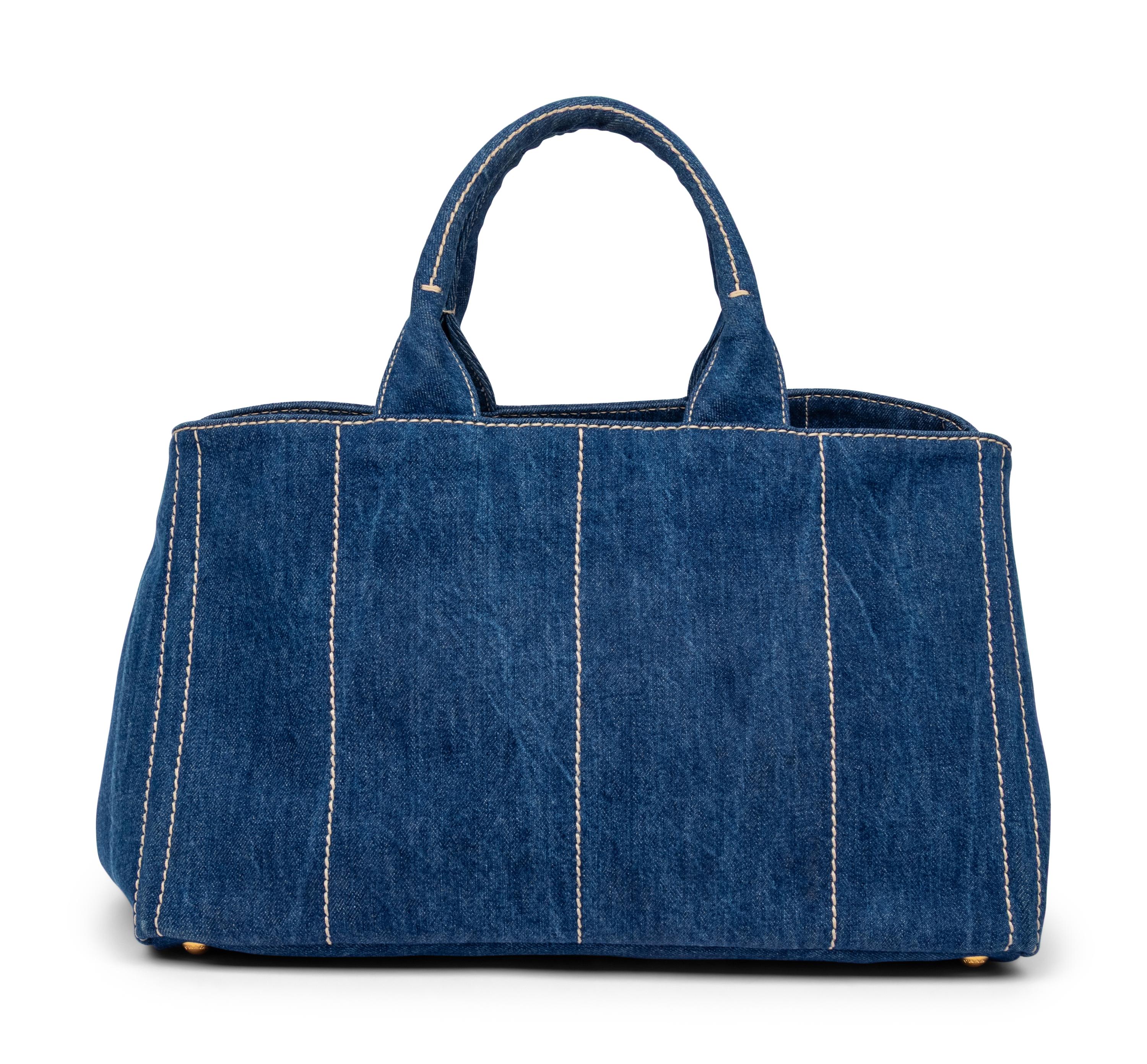 Prada, Denim Logo Tote