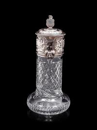 An English Silver-Plate Mounted Cut Glass Claret Jug