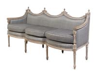 A Louis XVI Style Gray-Painted Three-Piece Seating Suite