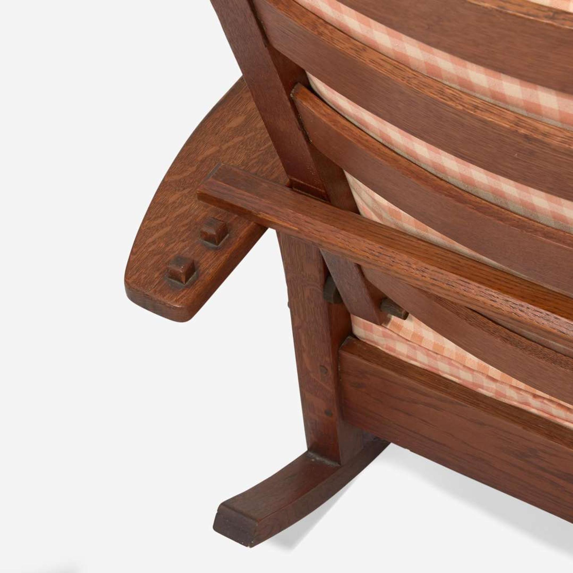 L & J.G. Stickley (American, active 1900-1974) Reclining Morris Rocking Chair No. 831, USA, circa 1910
