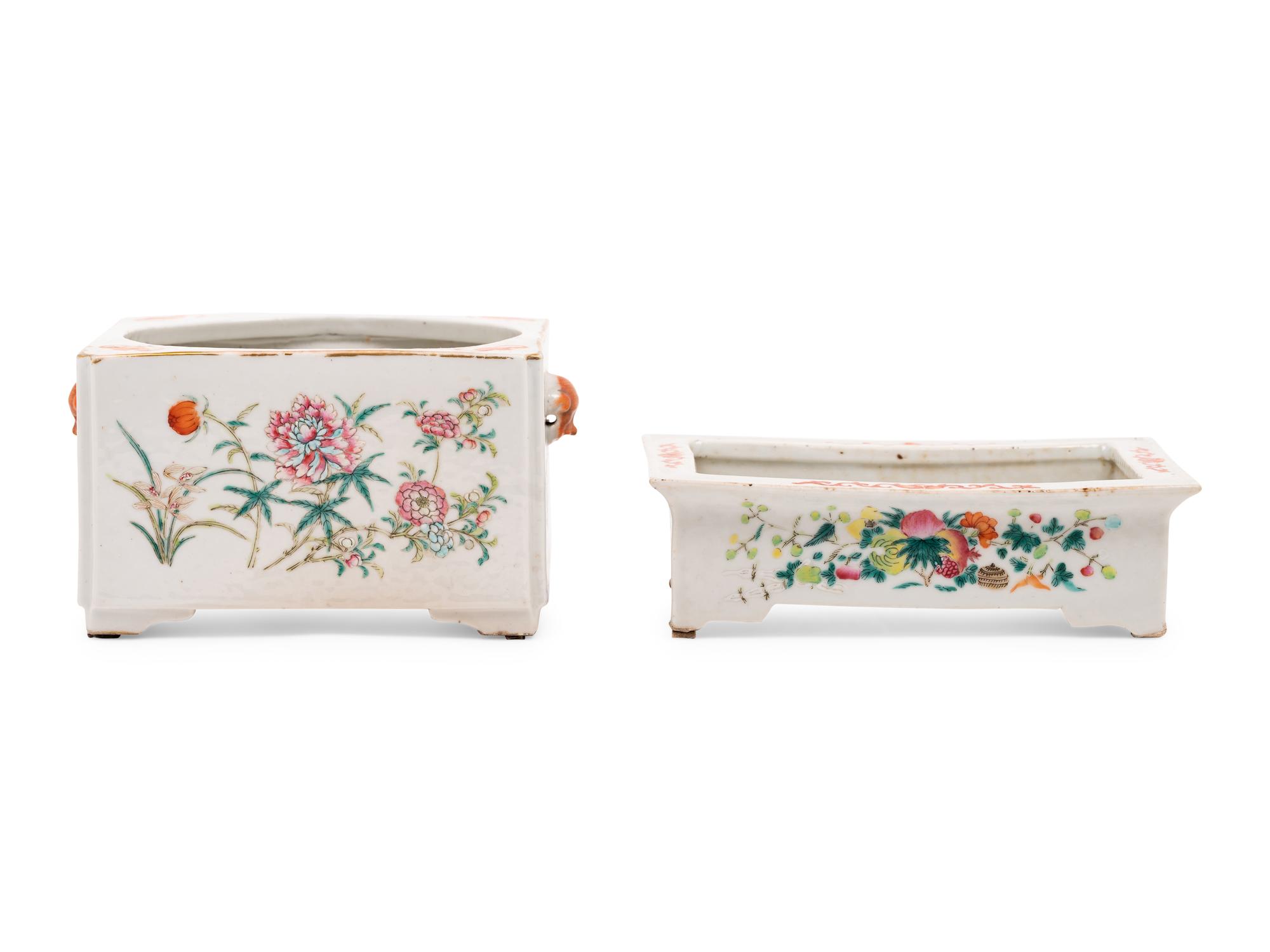 Two Chinese Famille Rose Porcelain Vessels