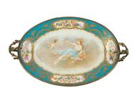 A Sèvres Style Gilt Metal Mounted Porcelain Tray — 19TH CENTURY