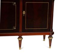 A Louis XVI Style Mahogany Marble-Top Console Cabinet