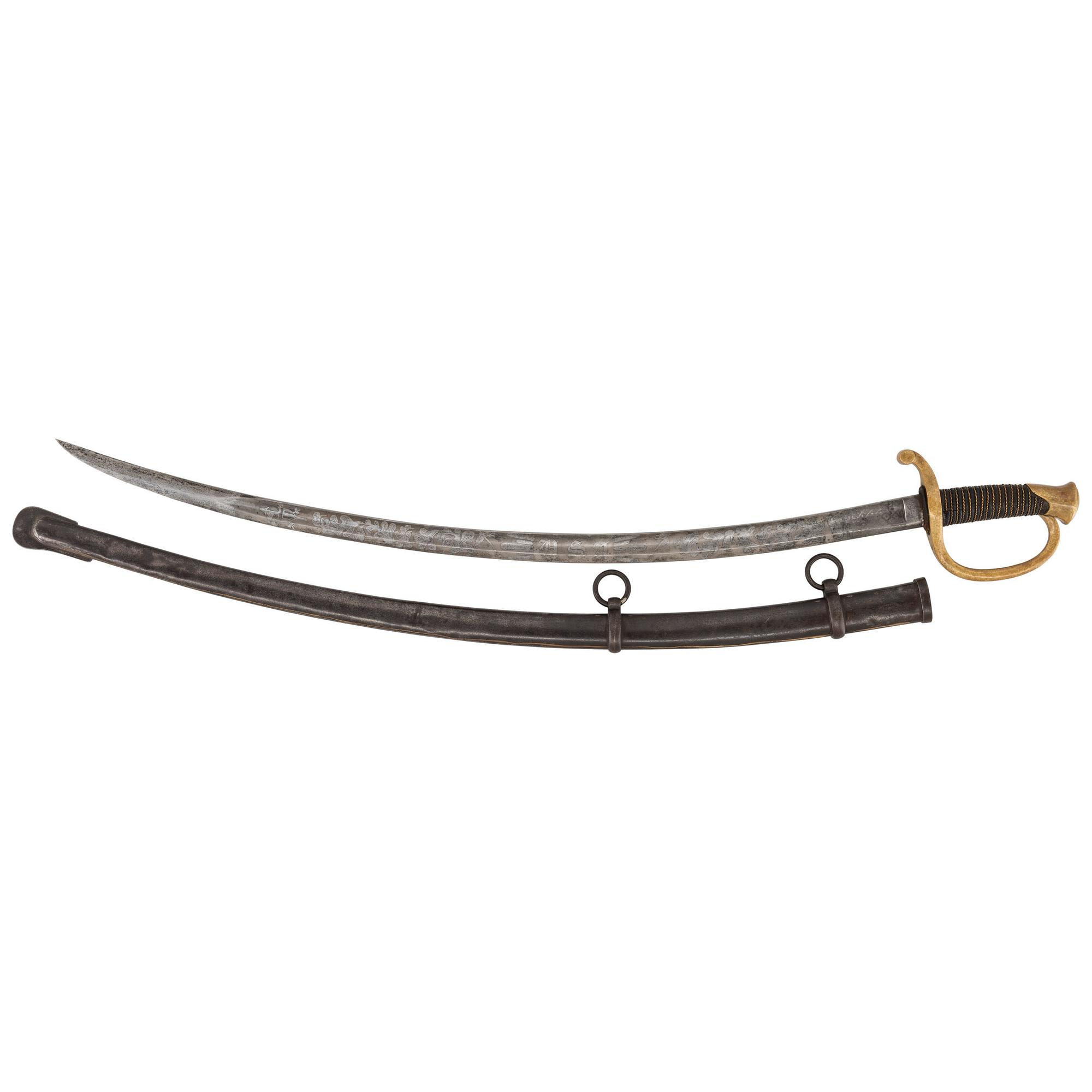 Ames Model 1840 Light Artillery Saber With Modern Blade Etching to Col. Peter Porter - 8th NY Heavy Artillery - KIA at Cold Harbor