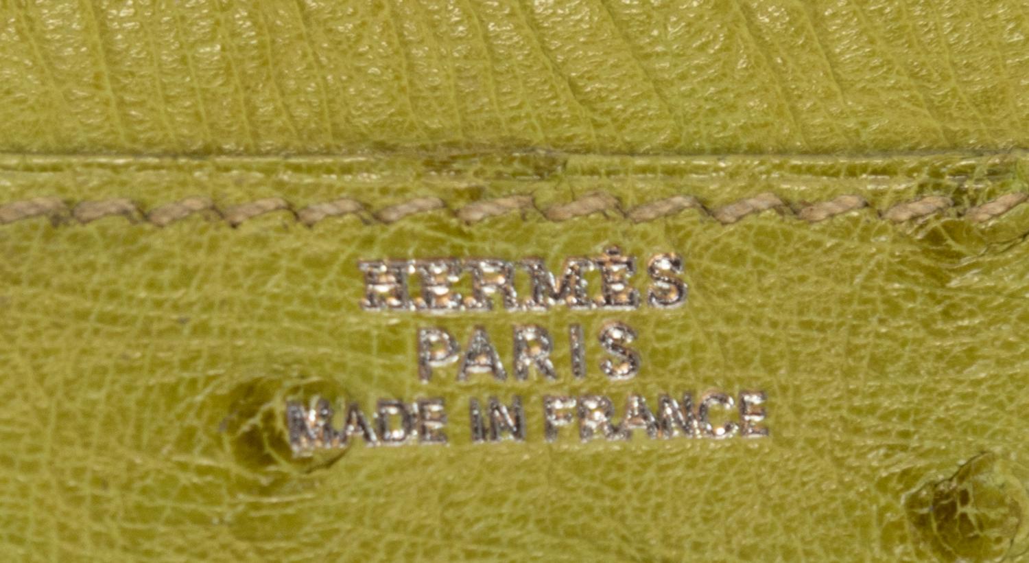 Three Hermès Items: One Ostrich Folio and Two Leather Zip Wallets, 2000-2008