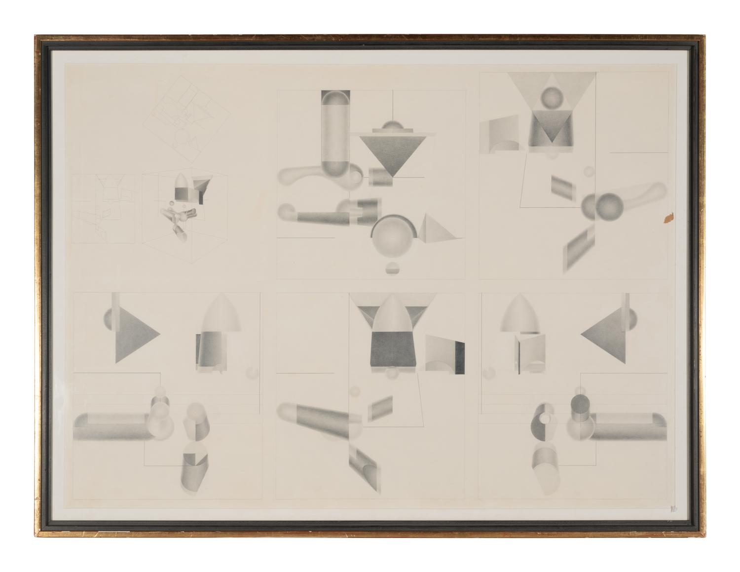 R.J. Cox, (20th century), Drawing II for 3-D Piece, c. 1970